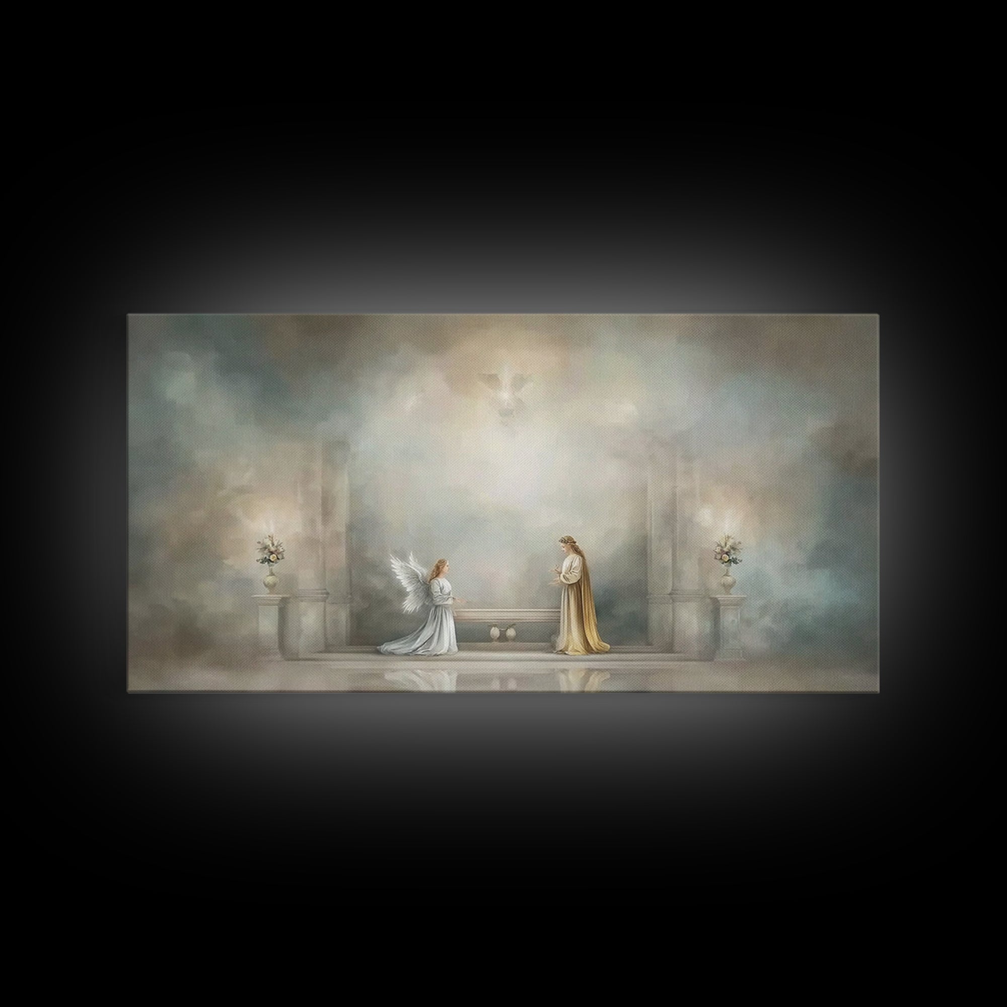 Heavenly Sanctuary | Framed Canvas Print | Christian Art Canvas | Christian Wall Art | Modern Christian Art | Jesus Painting | Christmas Ar