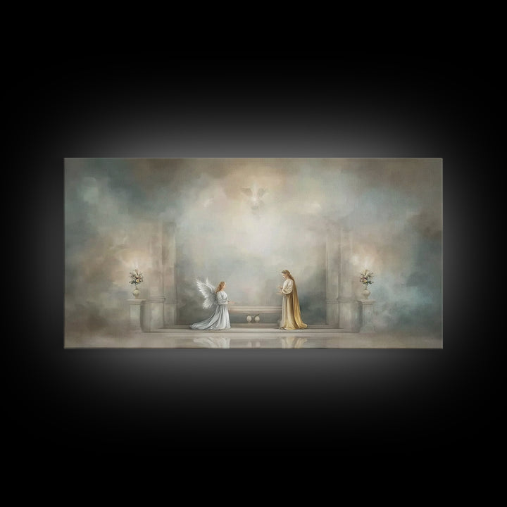 Heavenly Sanctuary | Framed Canvas Print | Christian Art Canvas | Christian Wall Art | Modern Christian Art | Jesus Painting | Christmas Ar