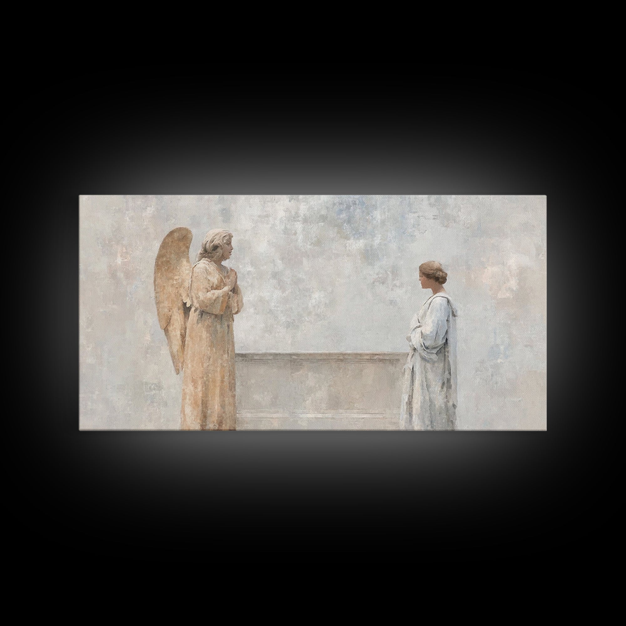Serene Messenger | Framed Canvas Print | Christian Art Works | Christian Wall Art | Abstract Christian Art | Christian Gift Ideas | Jesus P