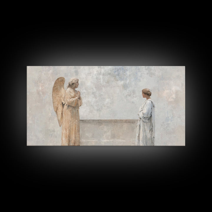 Serene Messenger | Framed Canvas Print | Christian Art Works | Christian Wall Art | Abstract Christian Art | Christian Gift Ideas | Jesus P