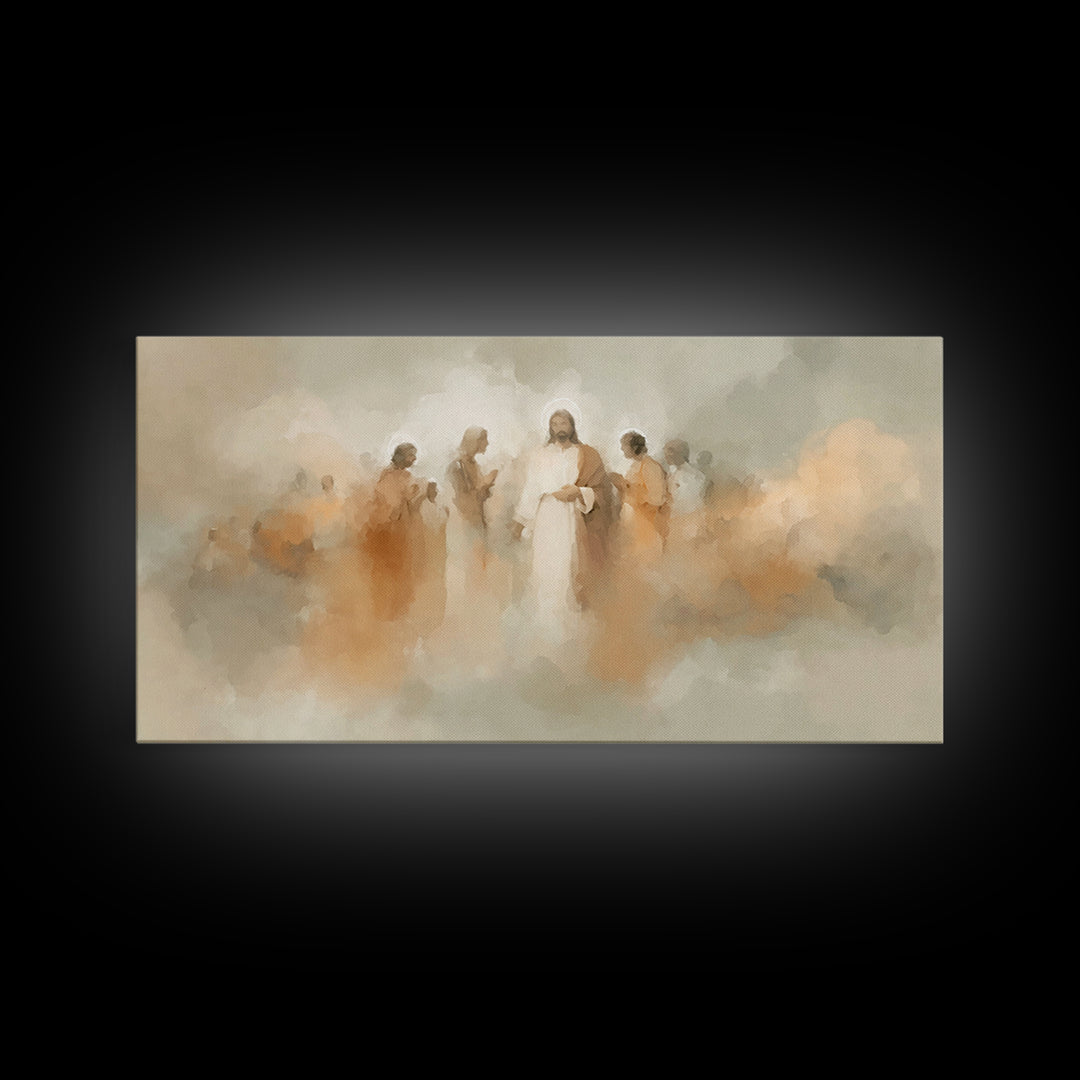 Ascension Cloud, Framed Canvas Print, Christian Paintings, Jesus Wall Art, Christian Art Canvas, Large Christian Painting, Christian Home D