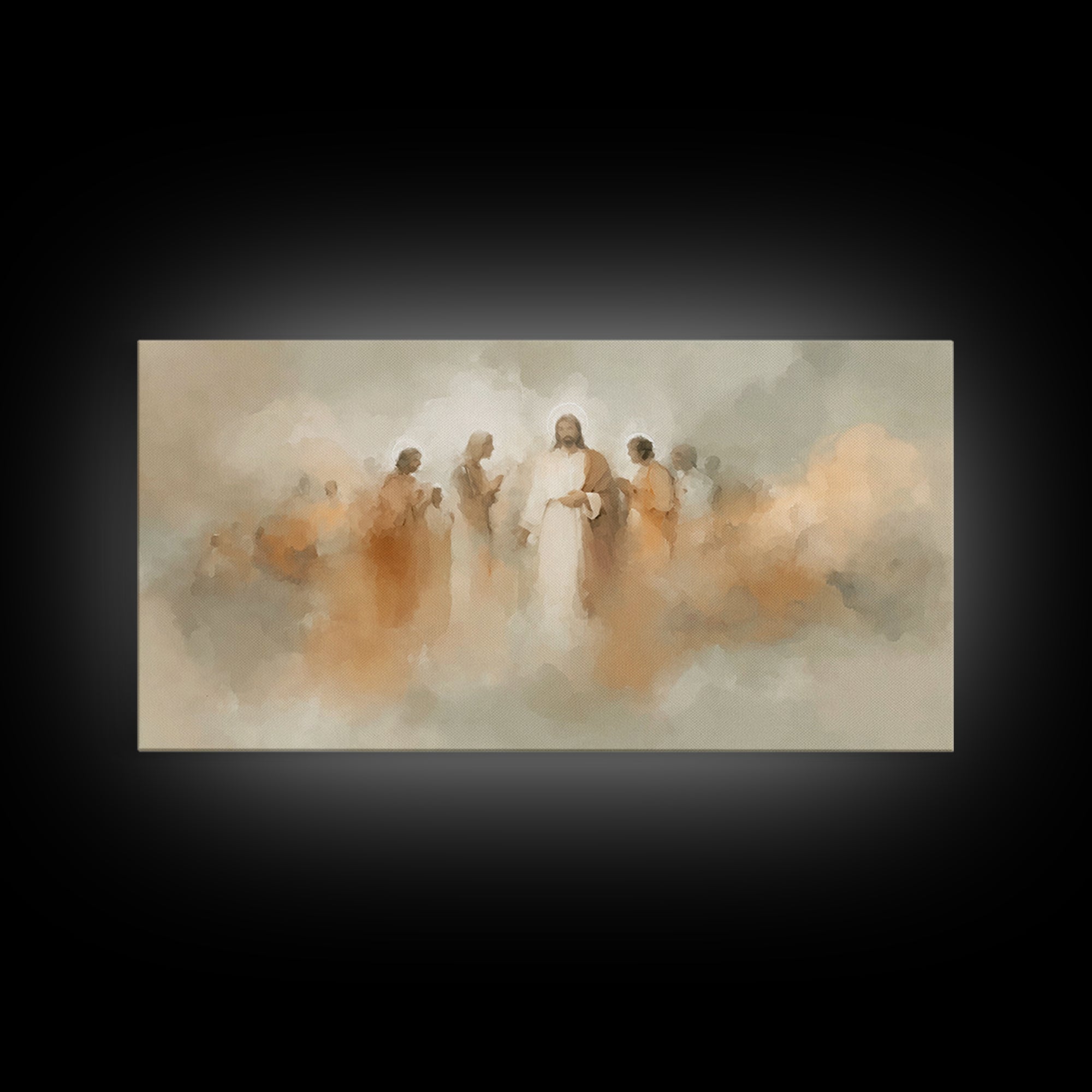 Ascension Cloud, Framed Canvas Print, Christian Paintings, Jesus Wall Art, Christian Art Canvas, Large Christian Painting, Christian Home D