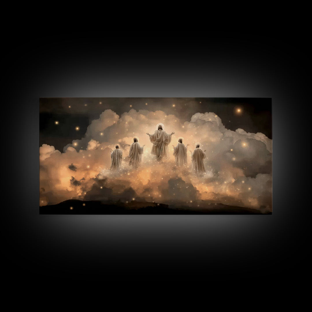 Heavenly Ascent – Framed Canvas Print – Christian Wall Art – Jesus Painting – Christian Art Canvas – Christian Christmas Art