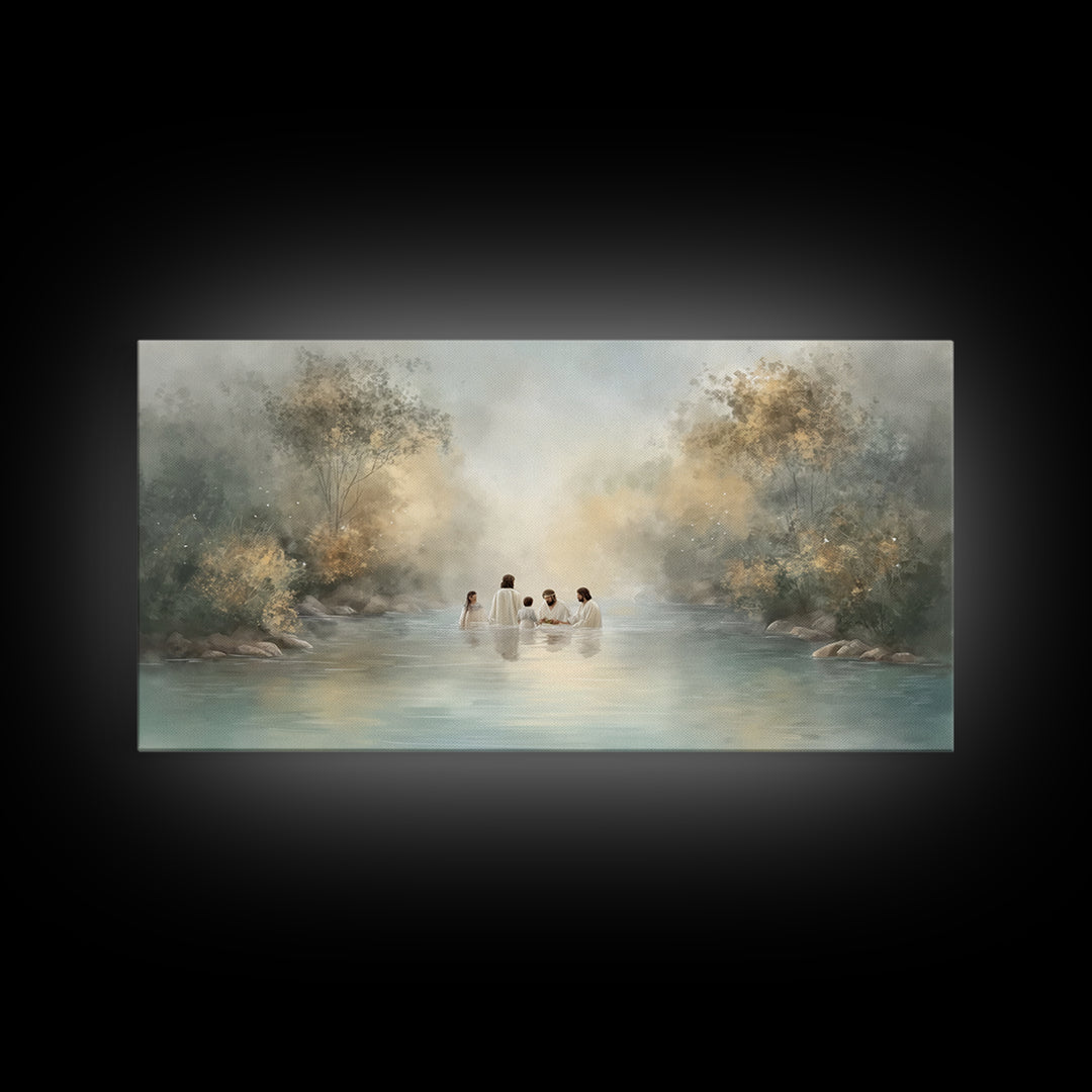 River Blessing – Framed Canvas Print – Christian Wall Art – Jesus Painting – Christian Art Canvas – Subtle Christian Art – Christian Decor