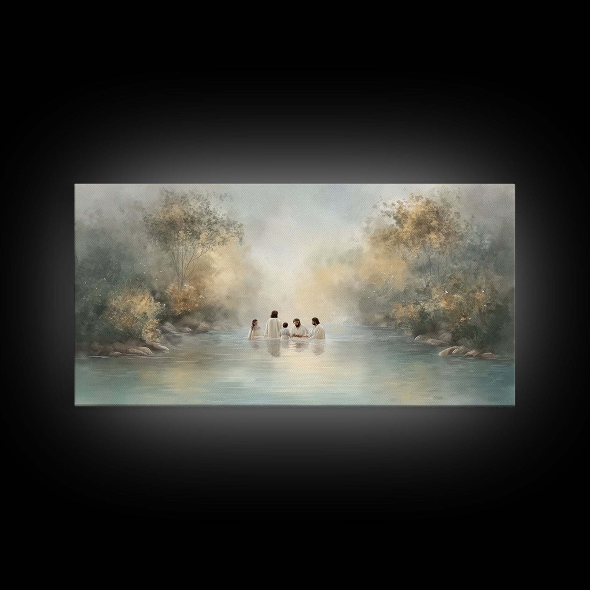 River Blessing – Framed Canvas Print – Christian Wall Art – Jesus Painting – Christian Art Canvas – Subtle Christian Art – Christian Decor