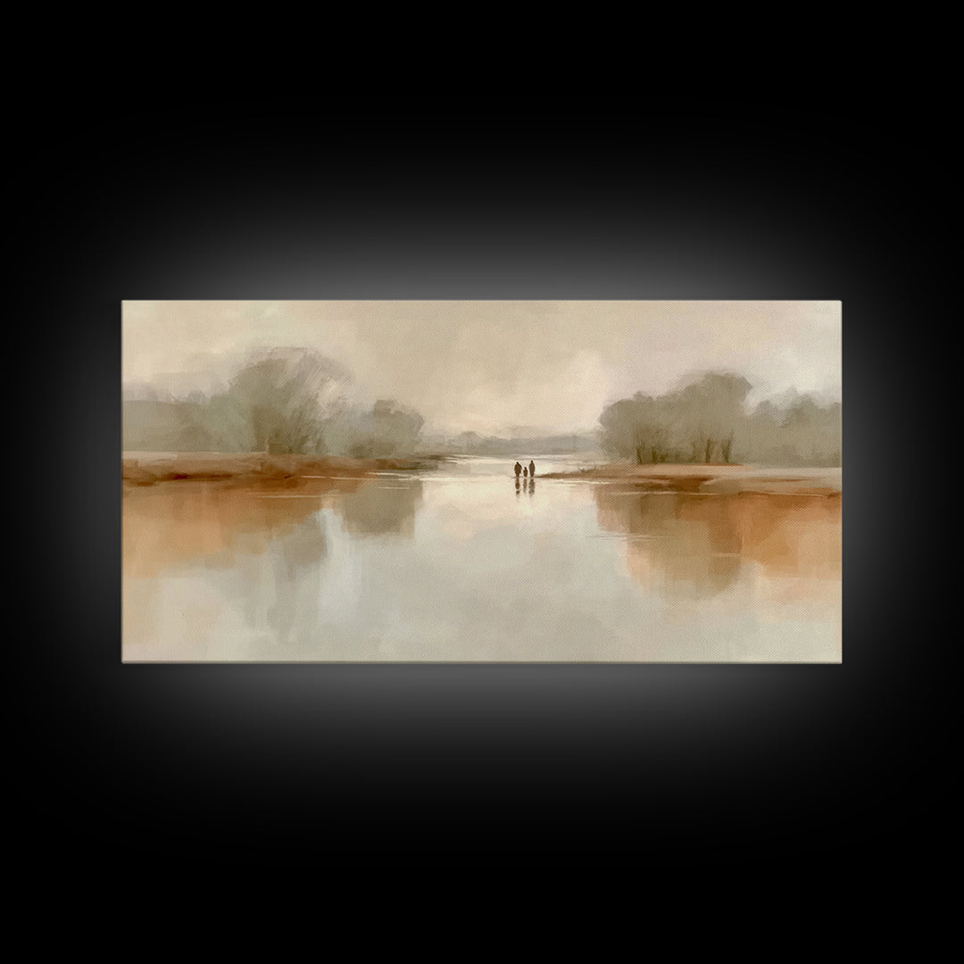 Silent River Light, Framed Canvas Print, Christian Wall Art, Christian Art Print, Minimalist Christian Art, Christian Gift Ideas, Jesus Pai