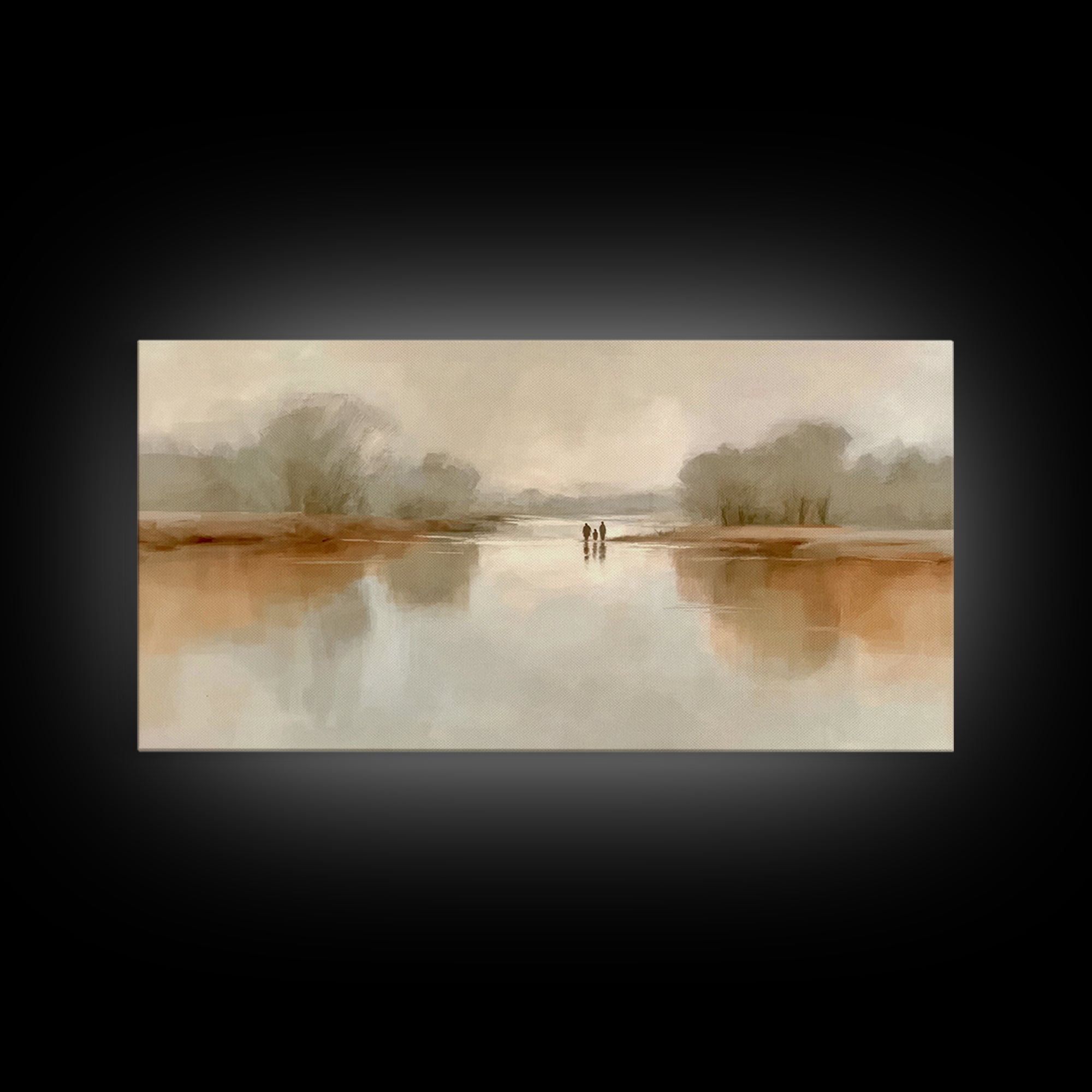 Silent River Light, Framed Canvas Print, Christian Wall Art, Christian Art Print, Minimalist Christian Art, Christian Gift Ideas, Jesus Pai