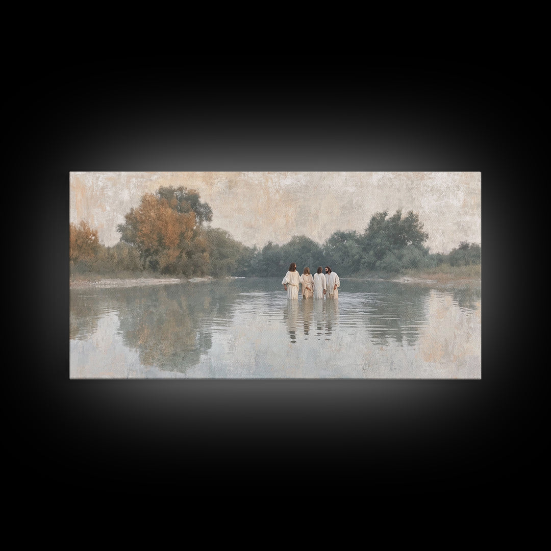 Waterway Journey | Framed Canvas Print | Christian Art Canvas | Subtle Christian Art | Christian Wall Art | Jesus Painting | Christian Deco
