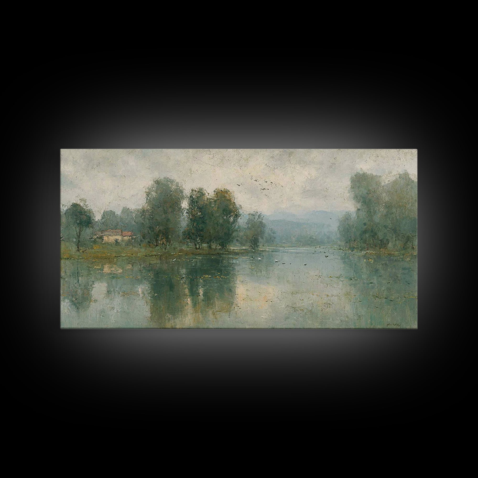 Morning Stillness, Framed Canvas Print, Christian Wall Art, Christian Art Canvas, Subtle Christian Art, Christian Painting, Christian Decor