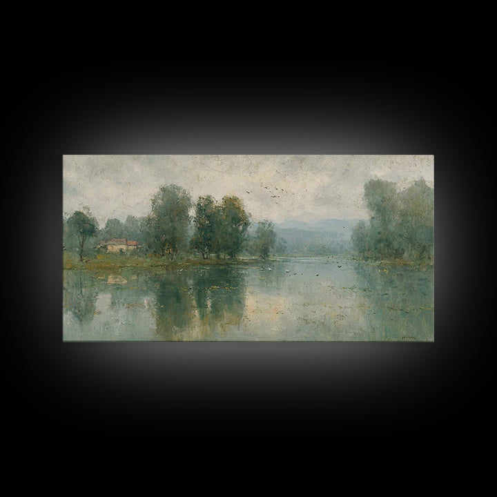 Morning Stillness, Framed Canvas Print, Christian Wall Art, Christian Art Canvas, Subtle Christian Art, Christian Painting, Christian Decor