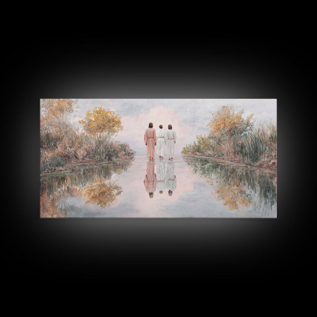 Walk Of Faith | Framed Canvas Print | Christian Art Canvas | Jesus Painting | Christian Gift Ideas | Christian Wall Art | Modern Christian