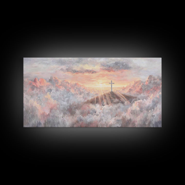 Dawn Of Mercy | Framed Canvas Print | Christian Art Canvas | Christian Wall Art | Modern Christian Art | Christian Christmas Art | Jesus Pa