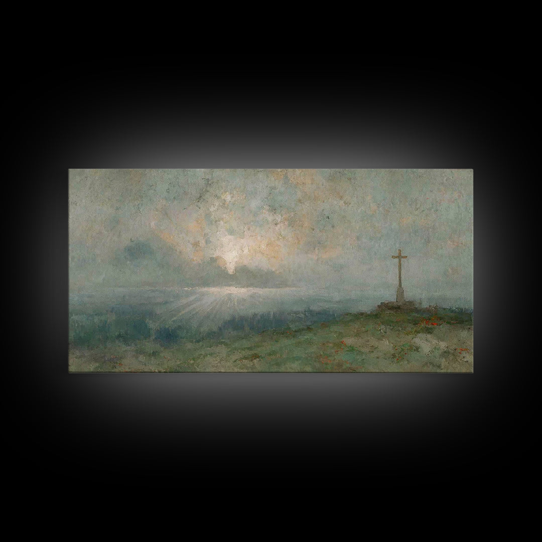 Silent Redeemer, Framed Canvas Print, Christian Art Print, Vintage Christian Art, Christian Wall Art, Christian Painting, Christmas Canvas