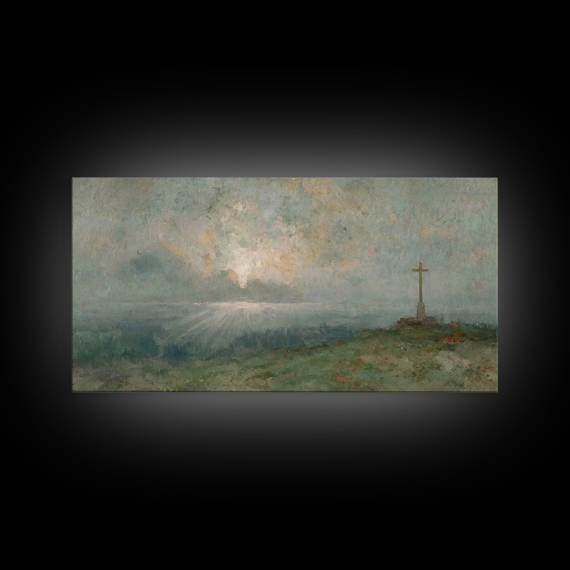 Silent Redeemer, Framed Canvas Print, Christian Art Print, Vintage Christian Art, Christian Wall Art, Christian Painting, Christmas Canvas