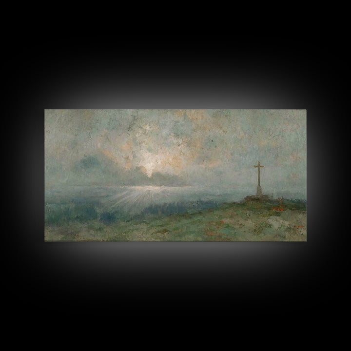 Silent Redeemer, Framed Canvas Print, Christian Art Print, Vintage Christian Art, Christian Wall Art, Christian Painting, Christmas Canvas