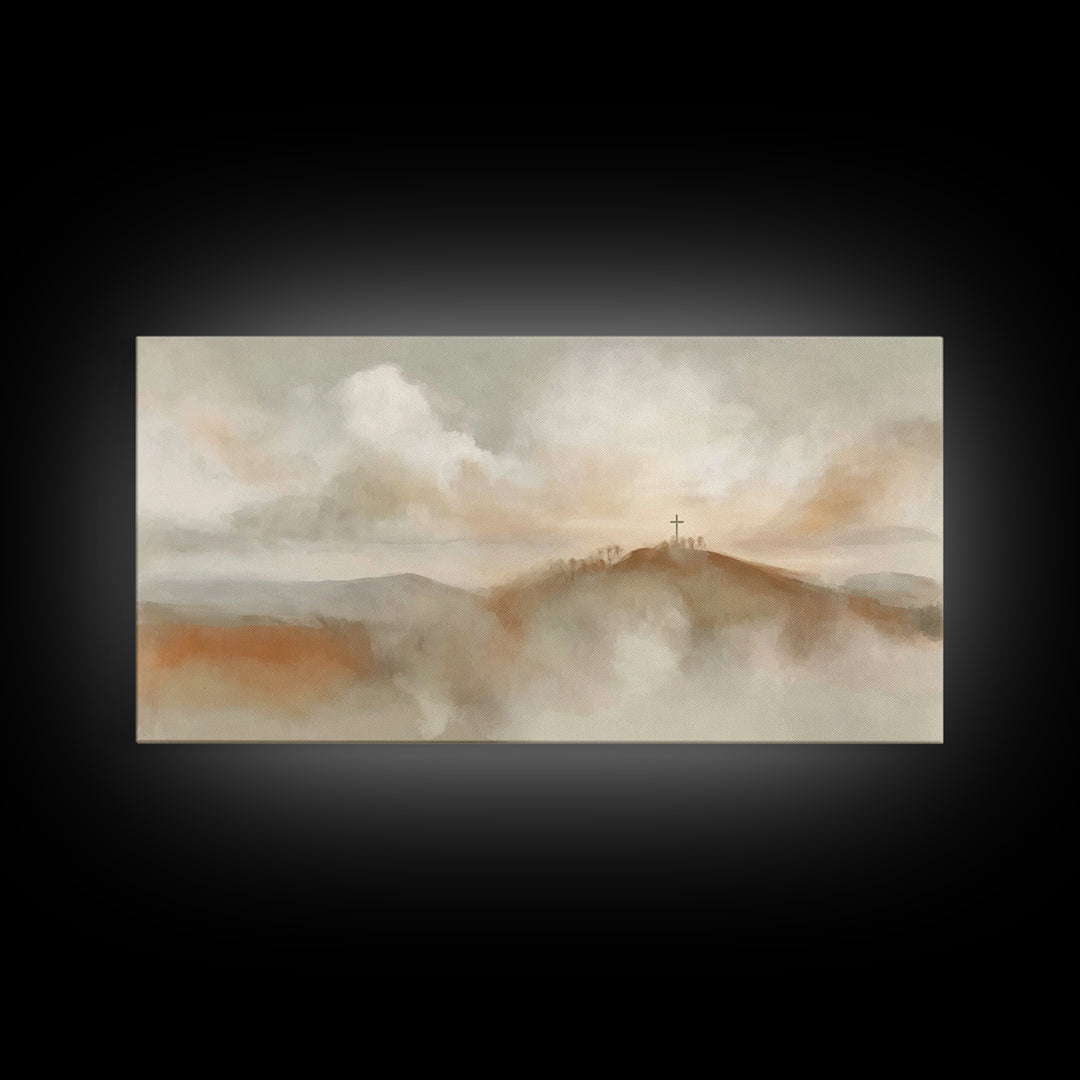 Morning Of Hope – Framed Canvas Print – Minimalist Christian Art – Christian Wall Art – Subtle Christian Art – Christian Decor – Christian