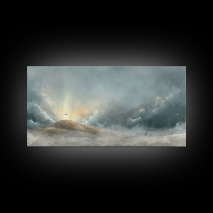 Cloudborn Promise, Framed Canvas Print, Christian Art Canvas, Christian Wall Art, Subtle Christian Paintings, Christian Christmas Decor, Ch
