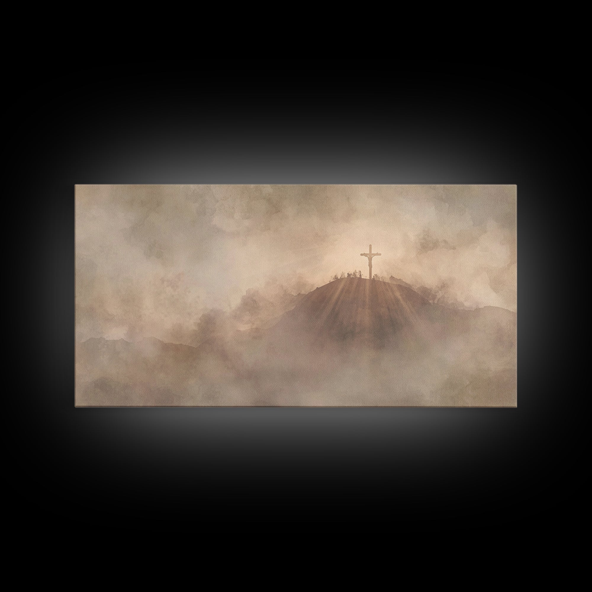 Everlasting Hill – Framed Canvas Print – Christian Art Print – Christian Painting – Large Christian Art – Christian Wall Art – Christmas Ar