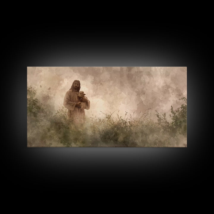 The Good Shepherd | Framed Canvas Print | Jesus Painting | Christian Art Canvas | Christian Wall Art | Christian Decor | Christian Gift Ide