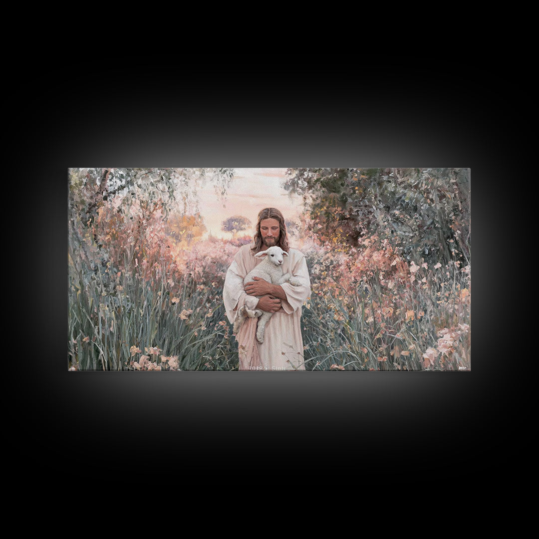 Blossoms Of Grace - Framed Canvas Print - Christian Wall Art - Christian Art Canvas - Jesus Painting - Christian Christmas Art