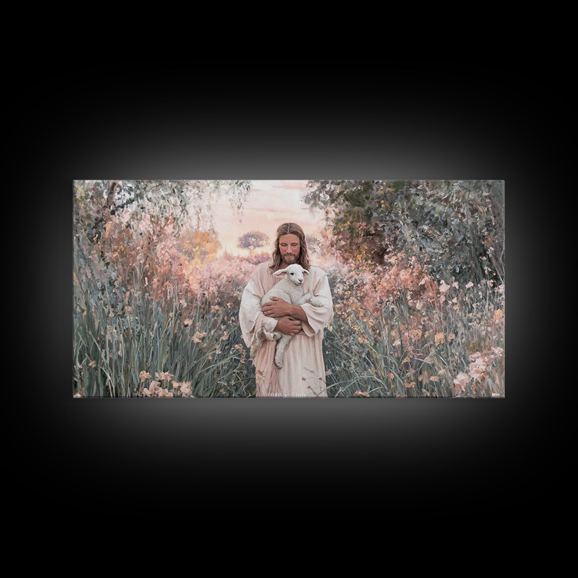 Blossoms Of Grace - Framed Canvas Print - Christian Wall Art - Christian Art Canvas - Jesus Painting - Christian Christmas Art