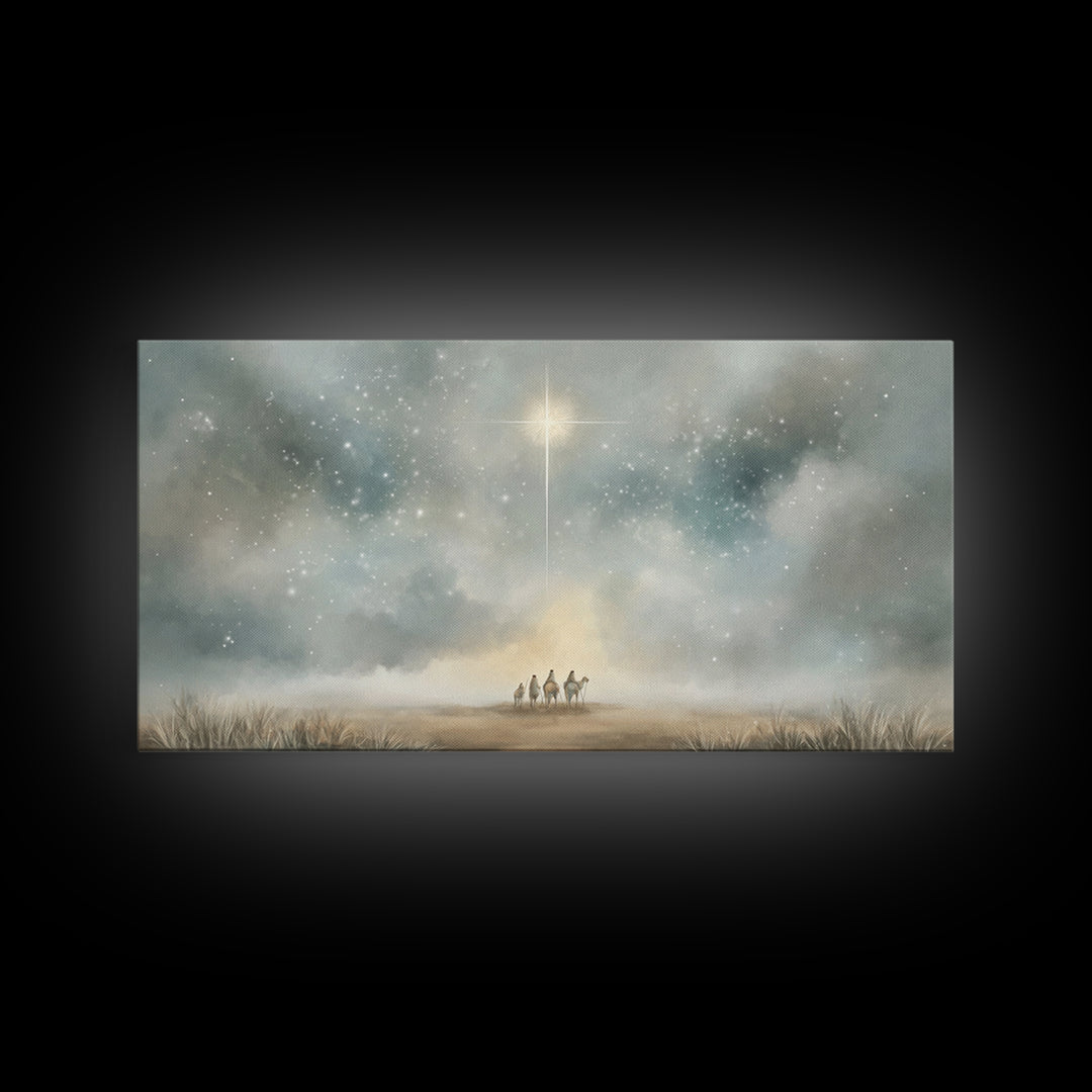 Star Of Bethlehem - Framed Canvas Print - Christmas Wall Art - Christian Christmas Art - Modern Christmas Art - Christian Decor