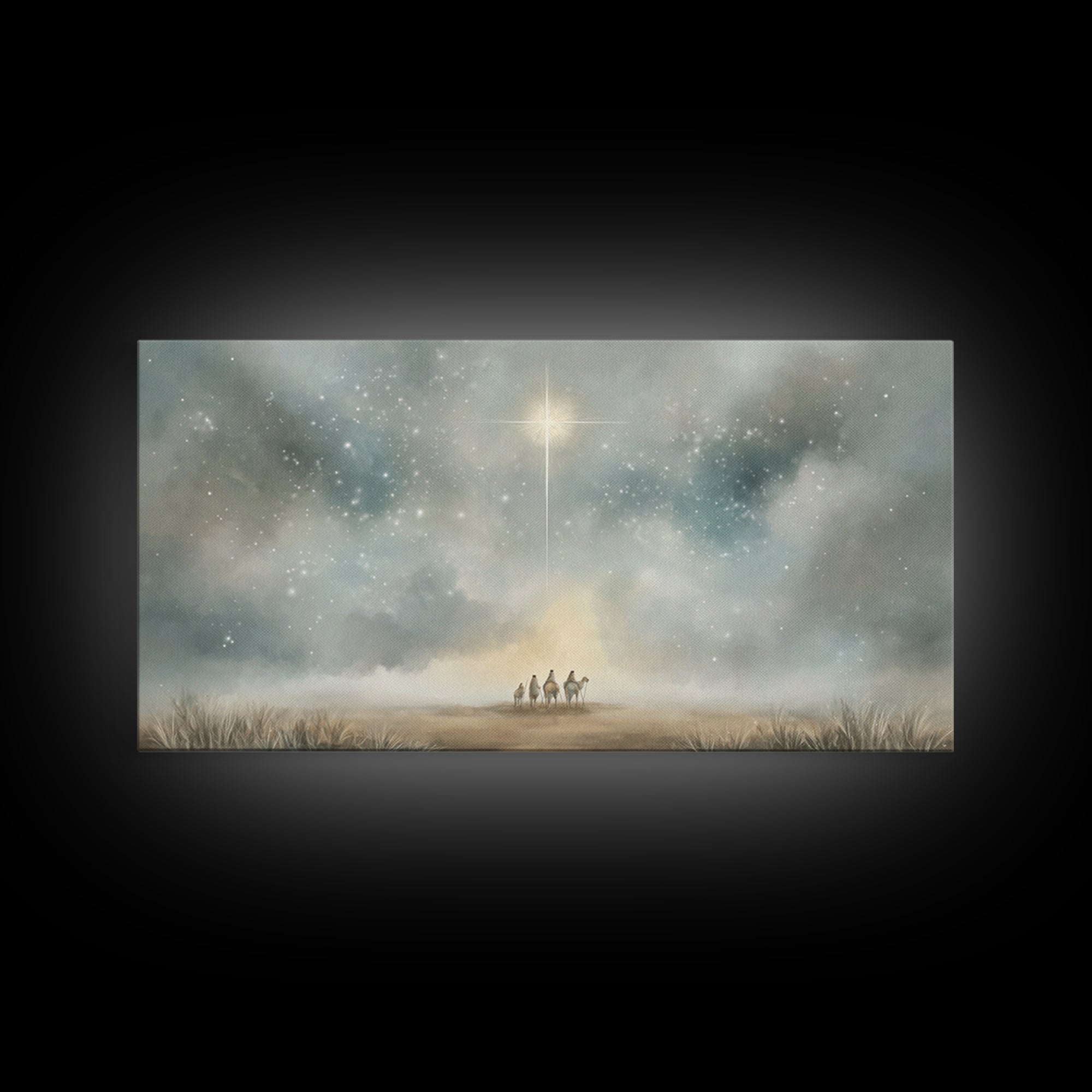 Star Of Bethlehem - Framed Canvas Print - Christmas Wall Art - Christian Christmas Art - Modern Christmas Art - Christian Decor