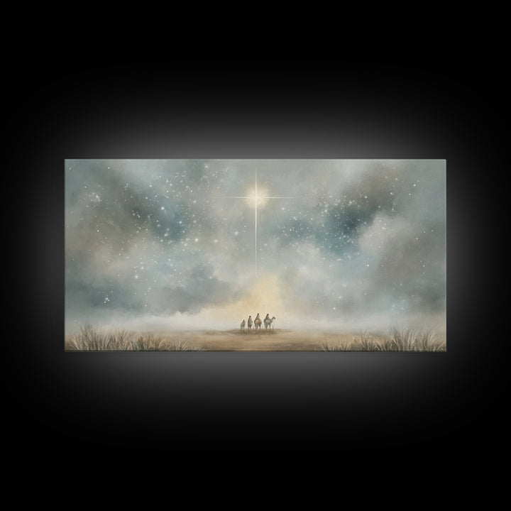 Star Of Bethlehem - Framed Canvas Print - Christmas Wall Art - Christian Christmas Art - Modern Christmas Art - Christian Decor