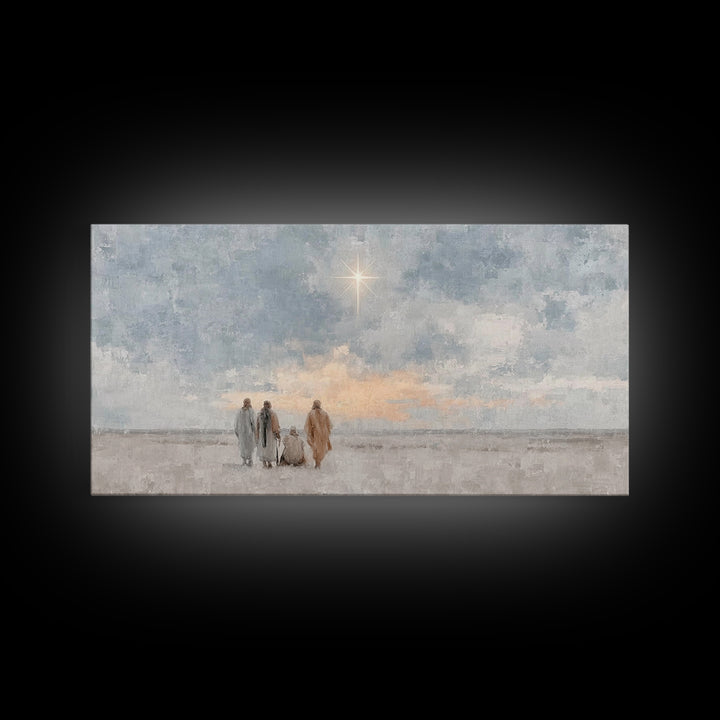 Holy Journey Sky - Framed Canvas Print - Christian Christmas Art - Christmas Canvas Wall Art - Christian Art Work - Christmas Art Prints