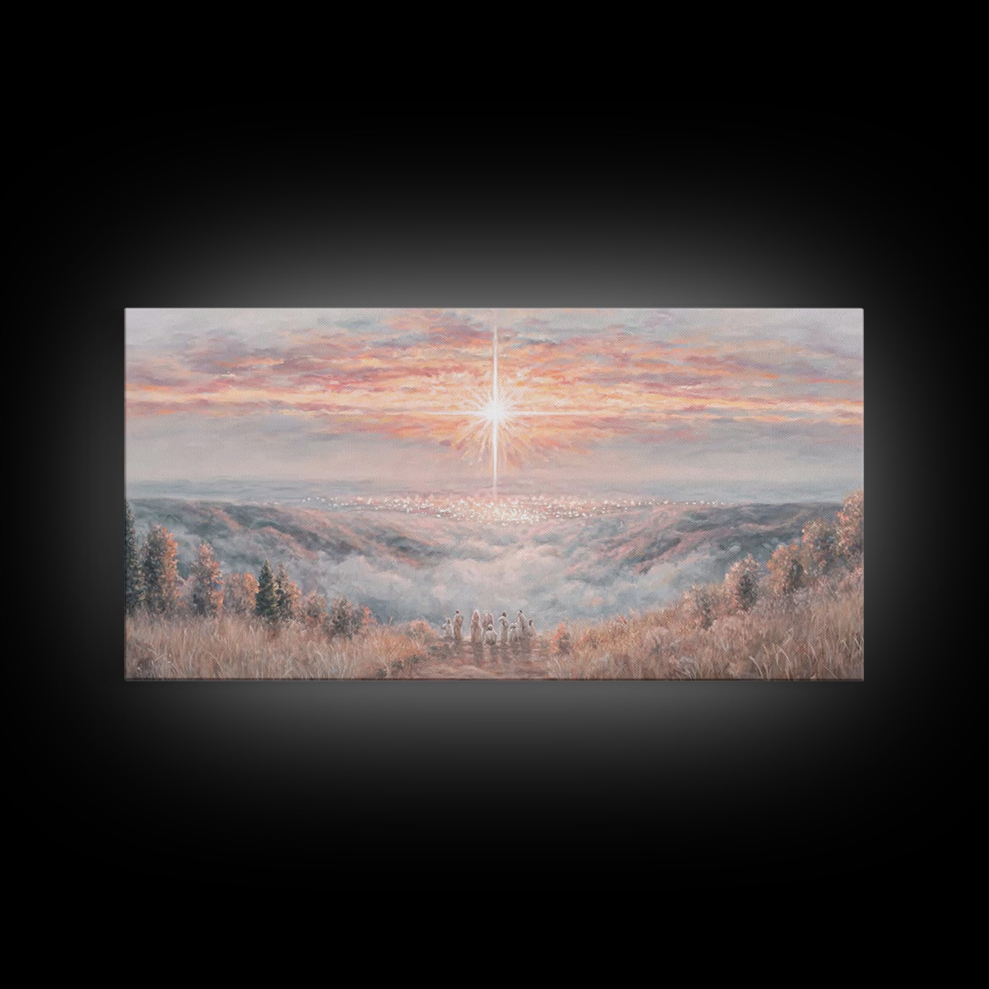 Dawn of Bethlehem – Framed Canvas Print – Christmas Wall Art – Christian Art Canvas – Christian Painting – Christmas Art Work – Christian C