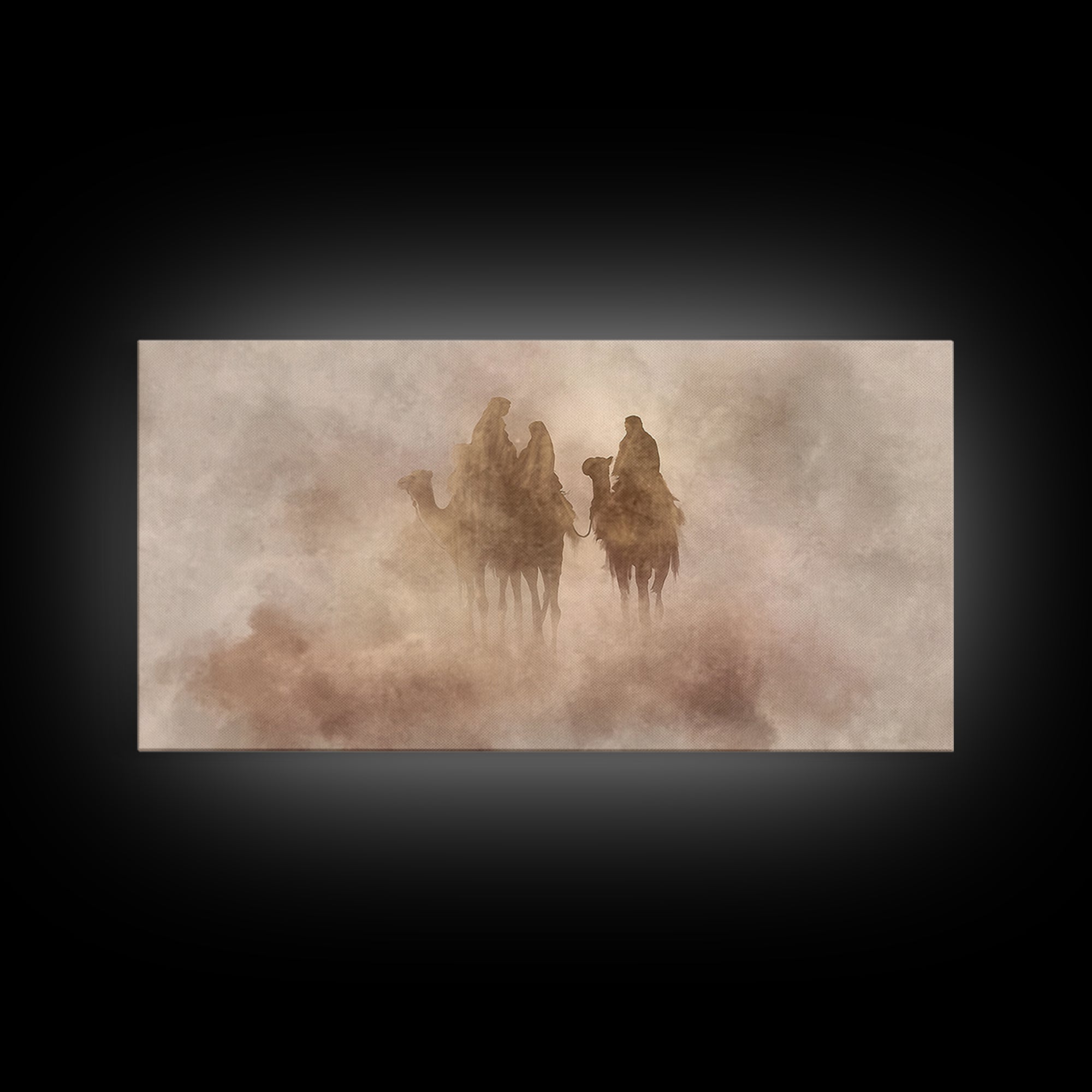 Desert Pilgrims – Framed Canvas Print – Christian Art Canvas – Christian Christmas Art – Moody Christian Art – Christmas Wall Art – Modern