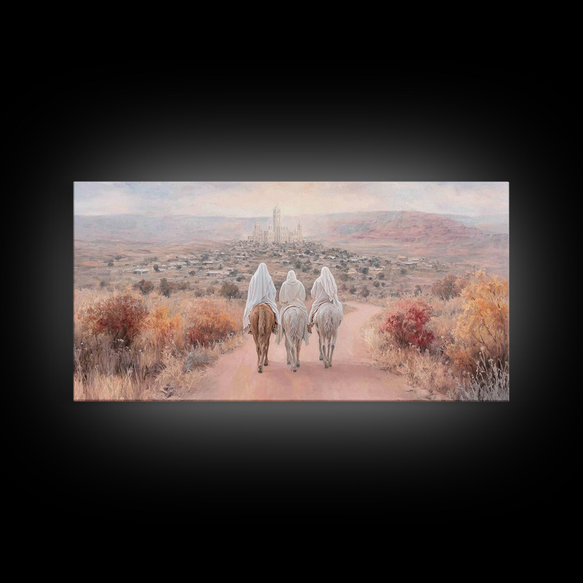 Road to Bethlehem – Framed Canvas Print – Christian Christmas Art – Framed Christmas Wall Art – Christian Art Canvas – Christmas Art Prints