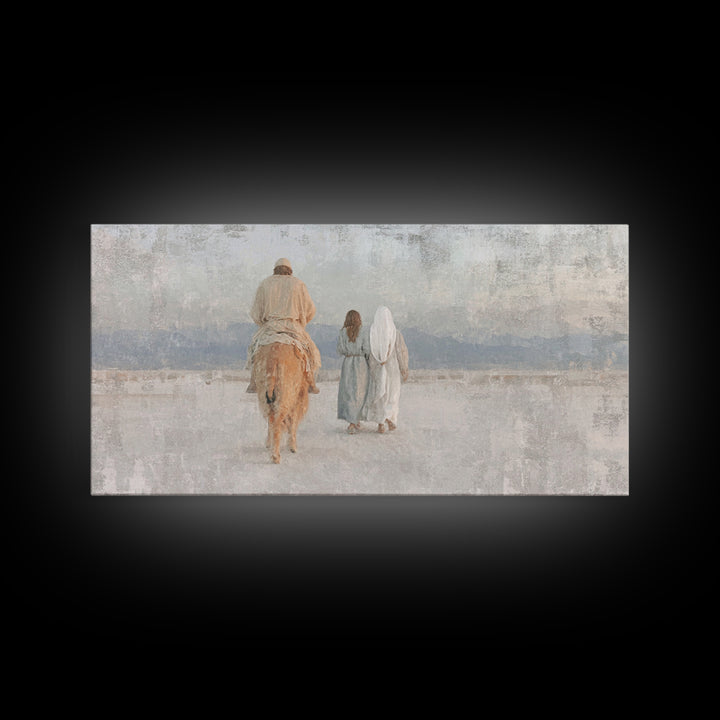 Holy Journey | Framed Canvas Print | Christian Wall Art | Christian Art Canvas | Jesus Painting | Christmas Art | Christmas Canvas