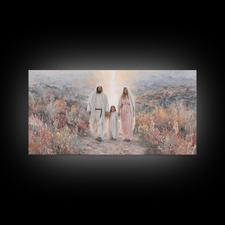 Family Blessing – Framed Canvas Print – Christian Wall Art – Christian Art Canvas – Jesus Painting – Christmas Art – Christian Decor