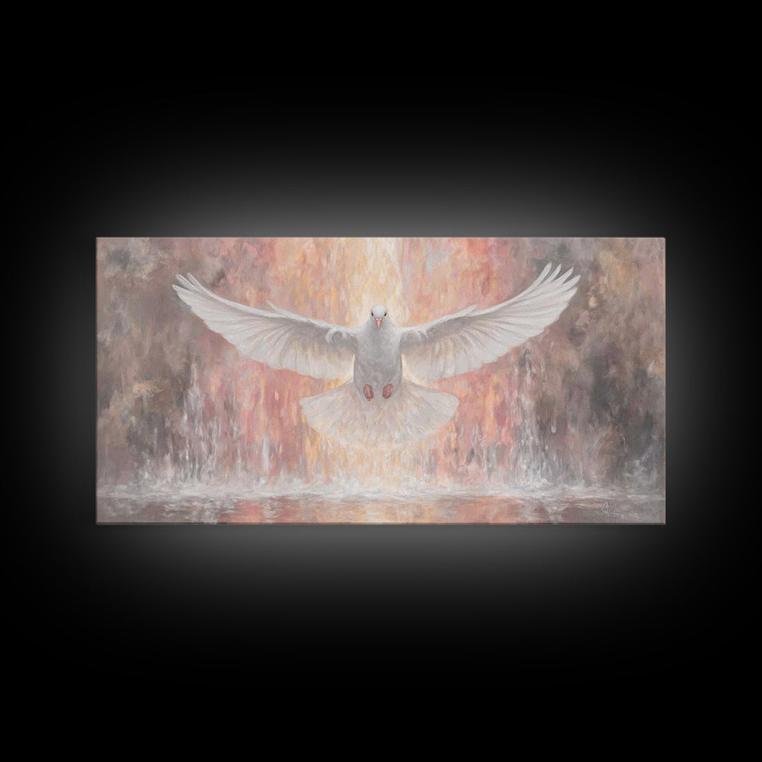 Flame Of Peace – Framed Canvas Print – Christian Wall Art – Christian Art Canvas – Christian Christmas Art – Jesus Painting – Christian Dec
