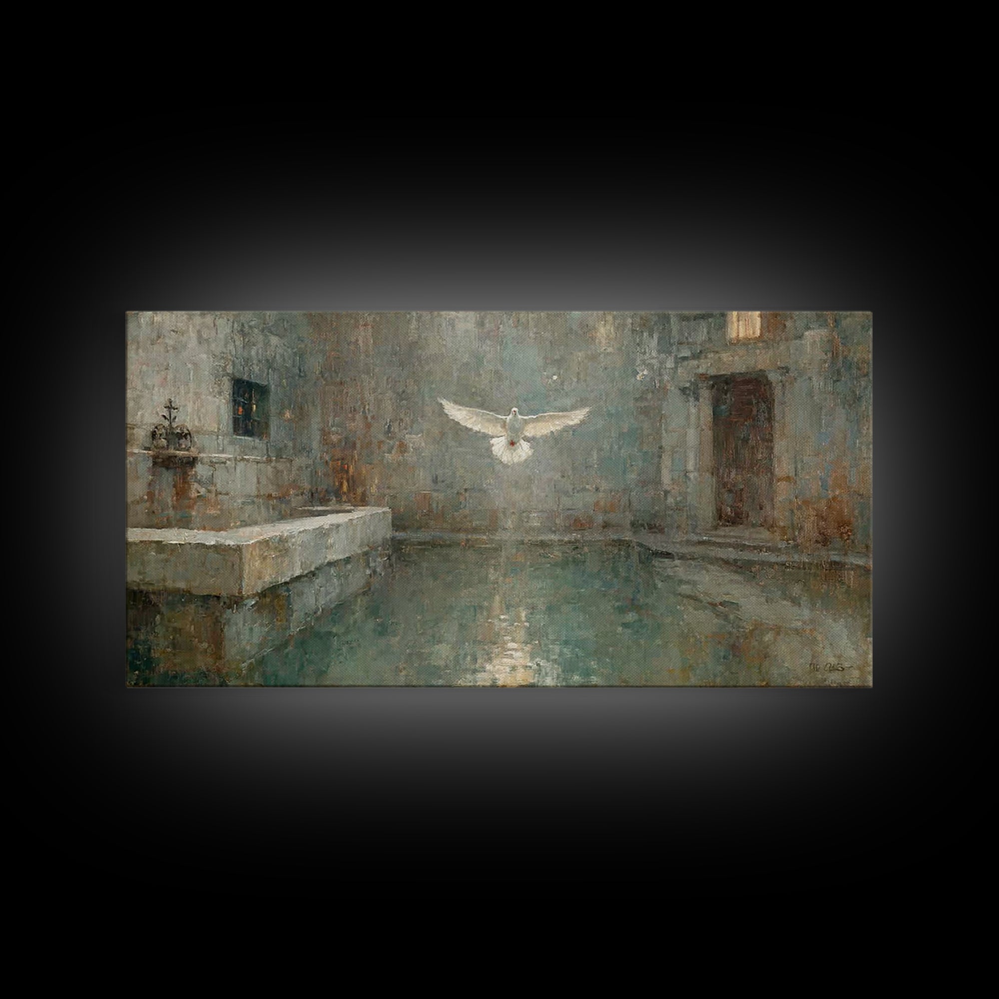 Holy Light Ascending | Framed Canvas Print | Christian Art Canvas | Christian Wall Art | Christian Painting | Christmas Art | Christian Dec
