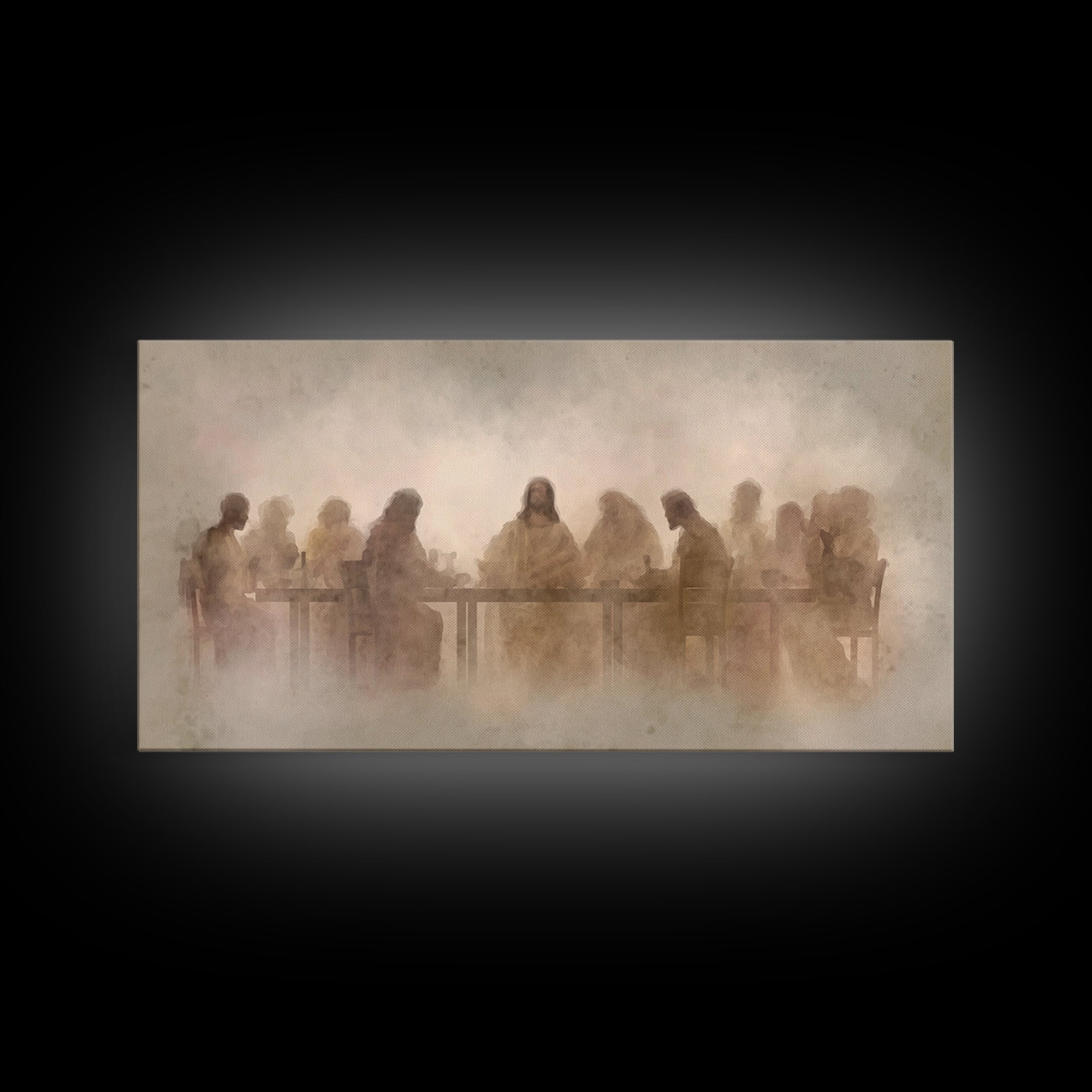 Eternal Communion – Framed Canvas Print – Christian Art Print – Christian Wall Art – Minimalist Christian Art – Subtle Christian Paintings