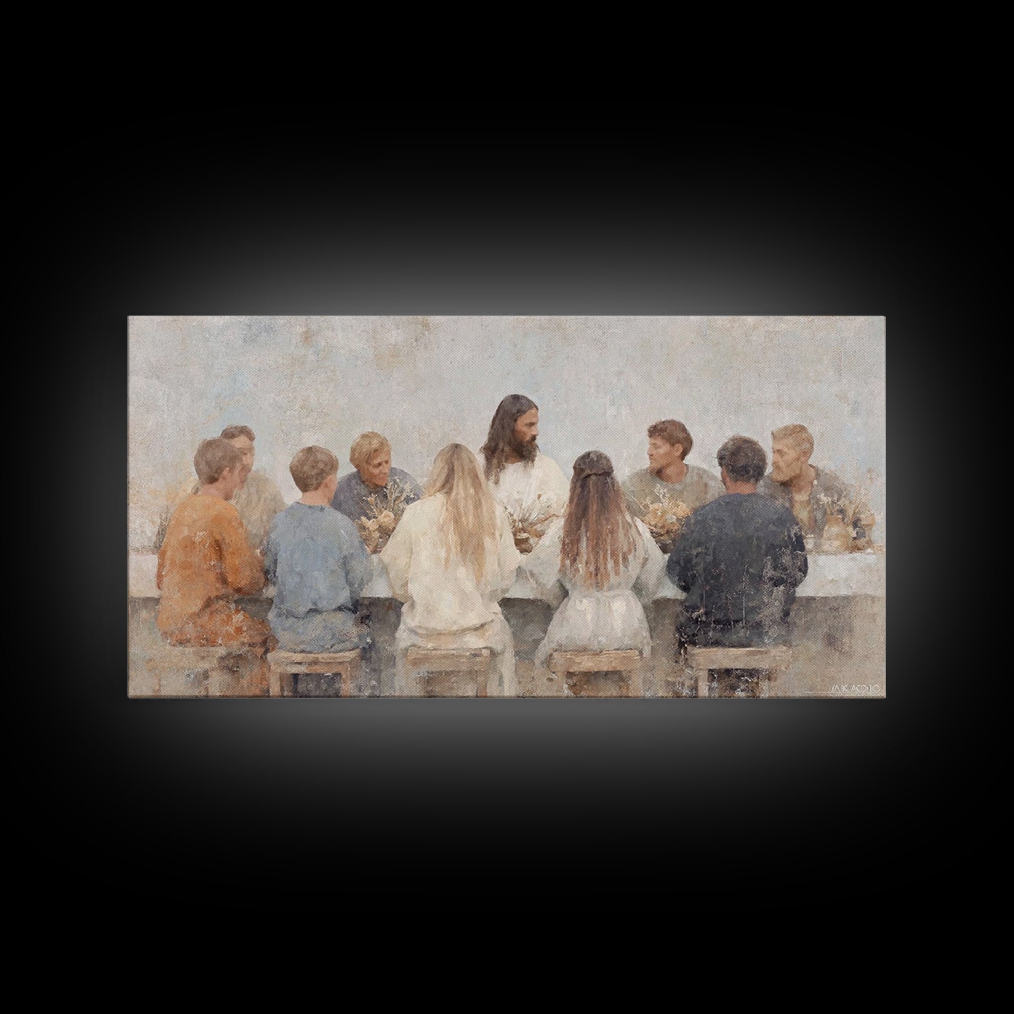 Bread Of Grace, Framed Canvas Print, Christian Wall Art, Christian Art Canvas, Large Christian Painting, Jesus Painting, Modern Christian A