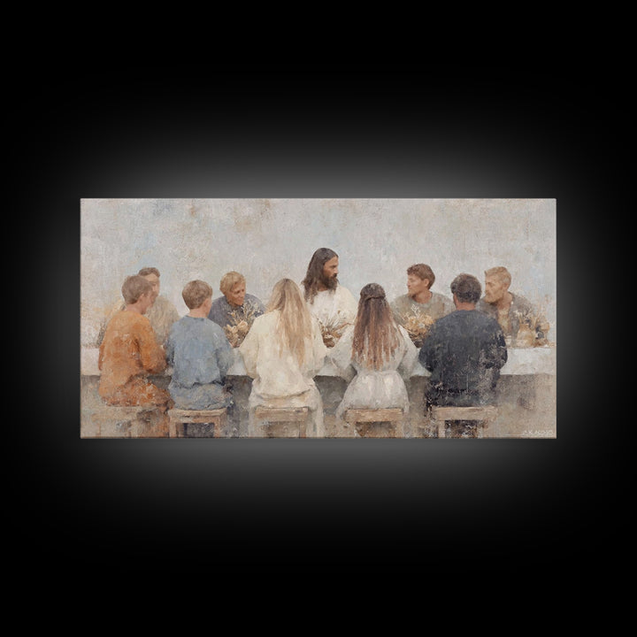 Bread Of Grace, Framed Canvas Print, Christian Wall Art, Christian Art Canvas, Large Christian Painting, Jesus Painting, Modern Christian A