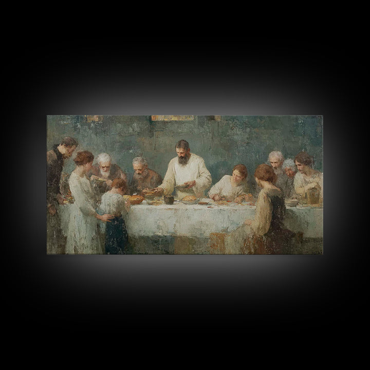Table Of Blessings | Framed Canvas Print | Christian Art Canvas | Christian Wall Art | Subtle Christian Art | Vintage Christian Art | Jesus