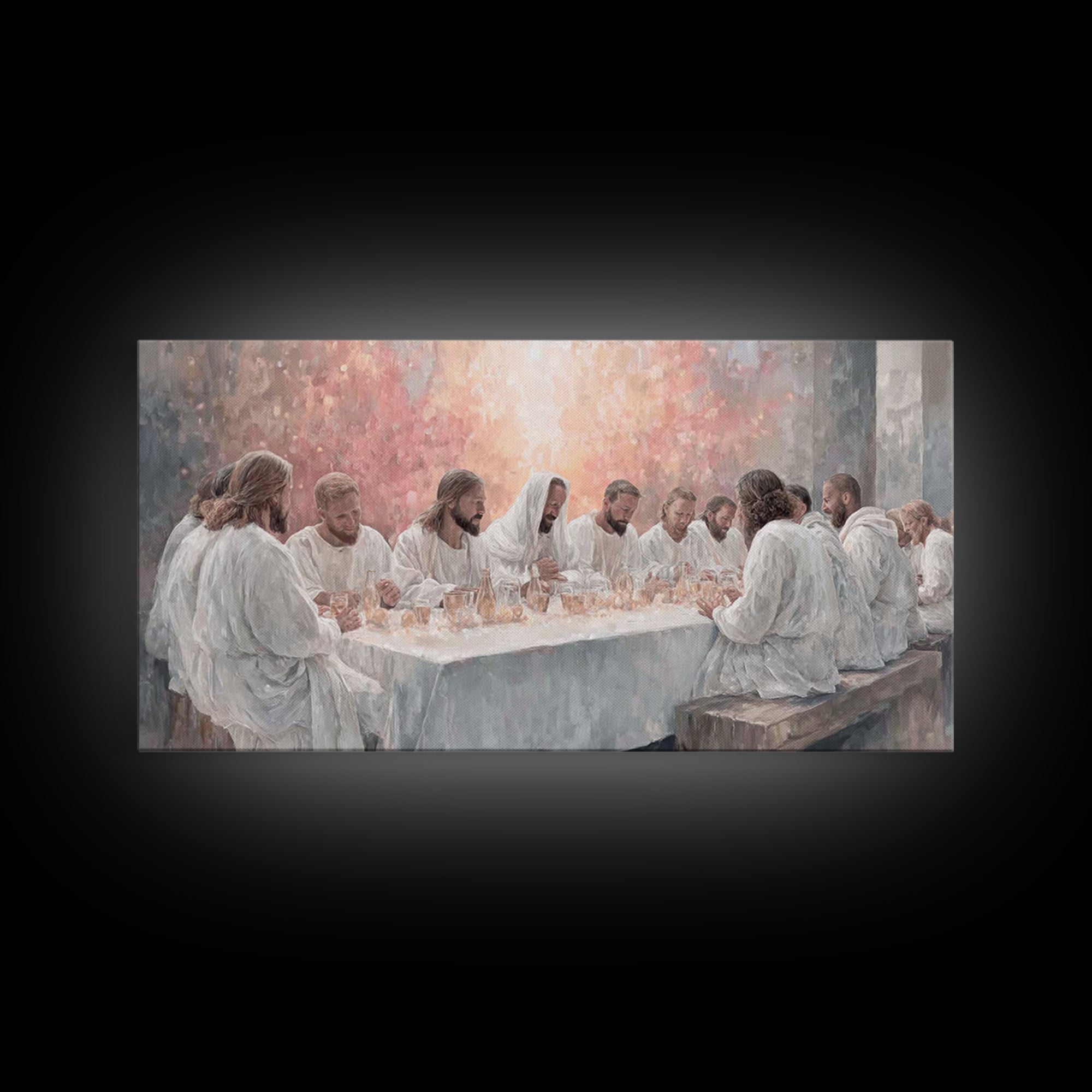 Upper Room Grace | Framed Canvas Print | Christian Art Canvas | Christian Wall Art | Jesus Painting | Large Christian Painting | Christian
