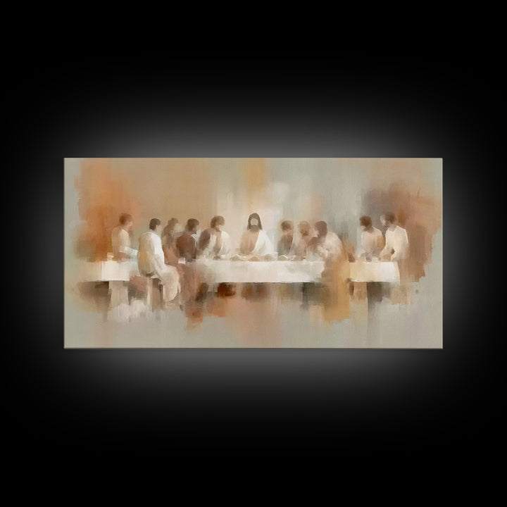 Sacred Supper Light – Framed Canvas Print – Christian Wall Art – Jesus Painting – Christian Art Canvas – Christmas Art – Christian Decor