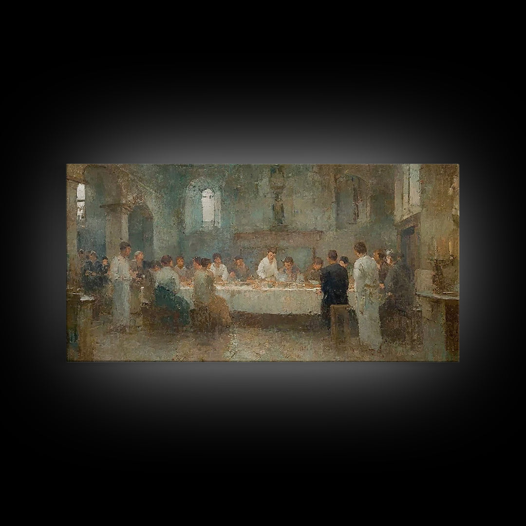 Sanctuary Feast Echo | Framed Canvas Print | Christian Wall Art | Jesus Canvas Art | Christian Art Print | Christmas Art | Christian Decor