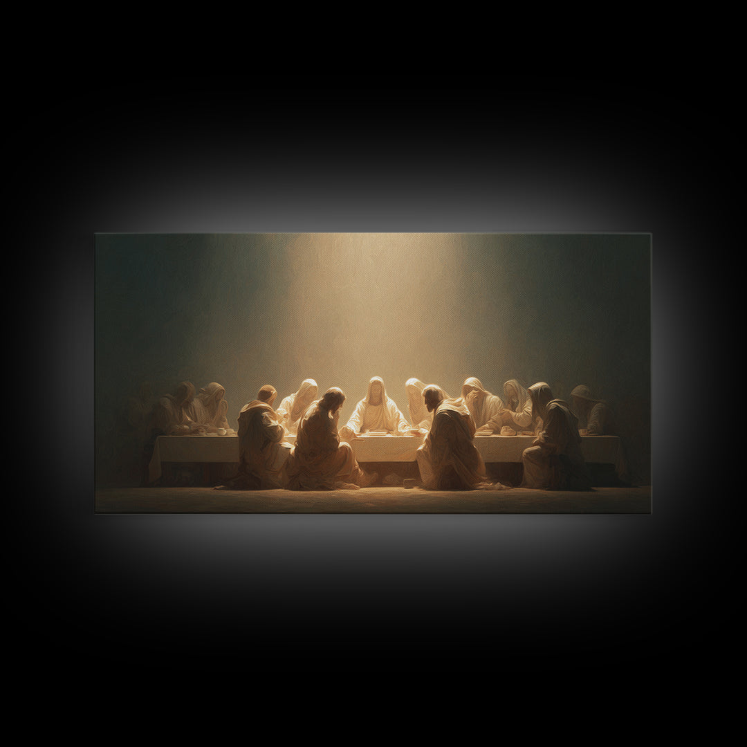Radiant Supper Realm, Framed Canvas Print, Christian Painting, Jesus Canvas Art, Christian Art Print, Christmas Art, Christian Decor
