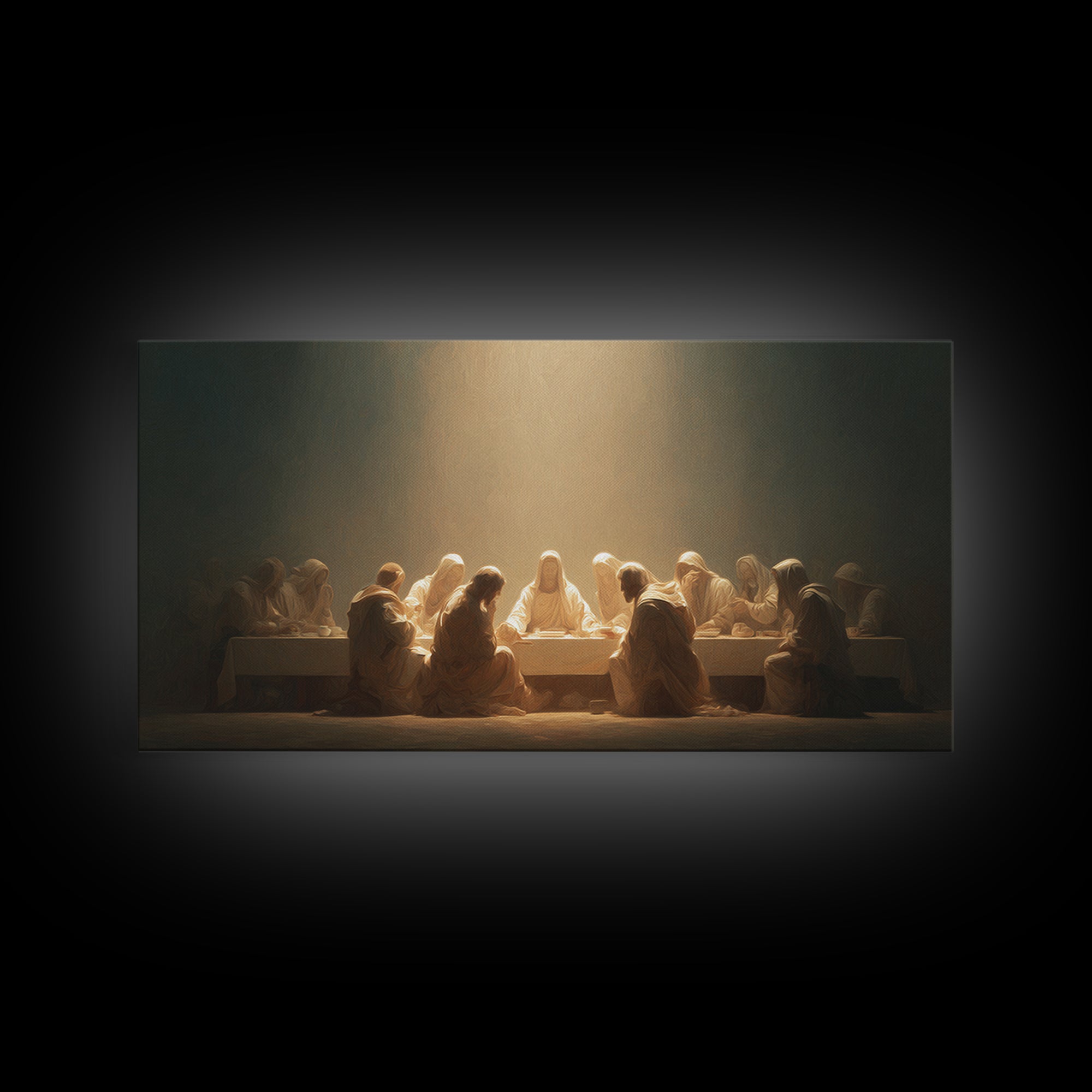 Radiant Supper Realm, Framed Canvas Print, Christian Painting, Jesus Canvas Art, Christian Art Print, Christmas Art, Christian Decor