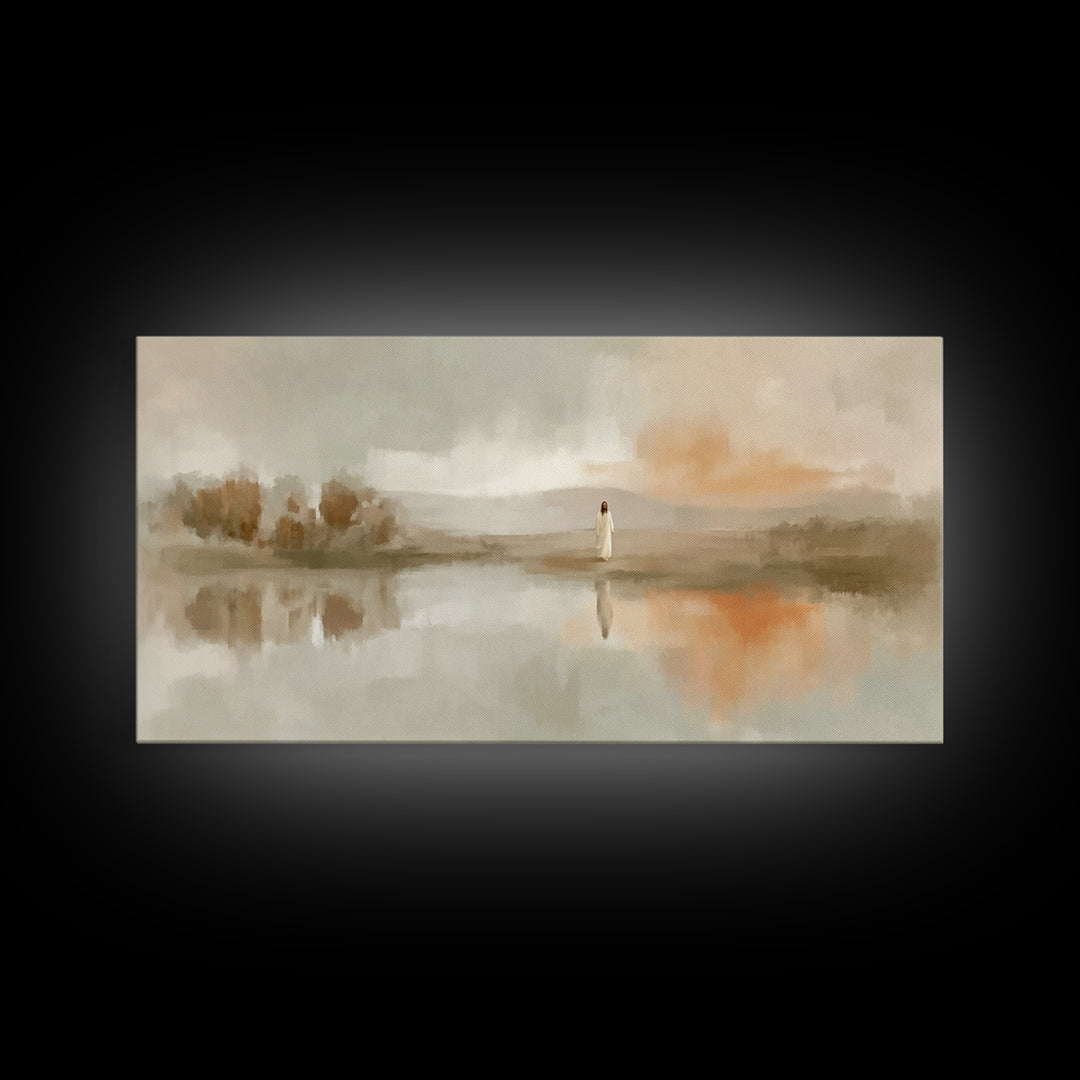 Horizon Of Mercy - Framed Canvas Print - Christian Wall Art - Unique Christian Art - Modern Christian Painting - Christian Christmas Art