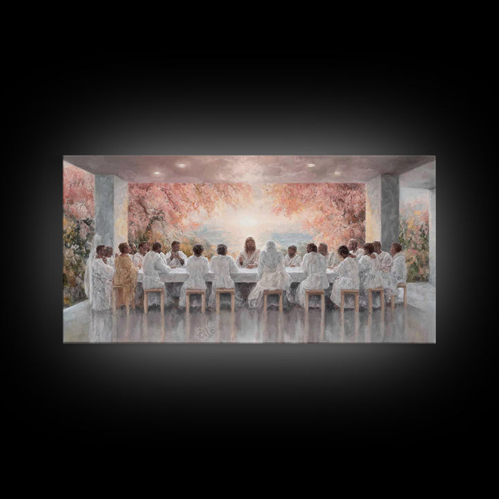 Celestial Supper Bloom – Framed Canvas Print – Christian Art Canvas – Jesus Painting – Christian Wall Art – Christmas Art – Christian Decor