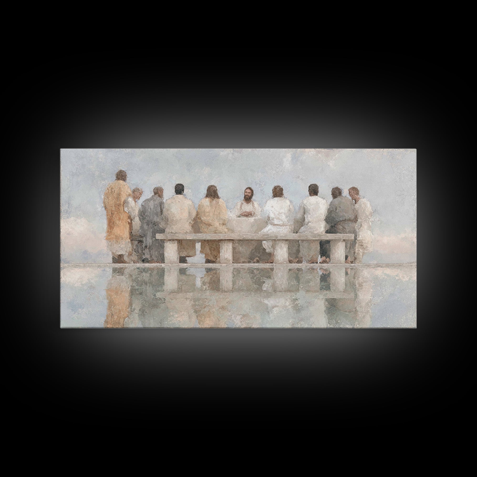 Dawn Of Fellowship | Framed Canvas Print | Christian Art Canvas | Christian Wall Art | Jesus Painting | Christian Christmas Art | Christian
