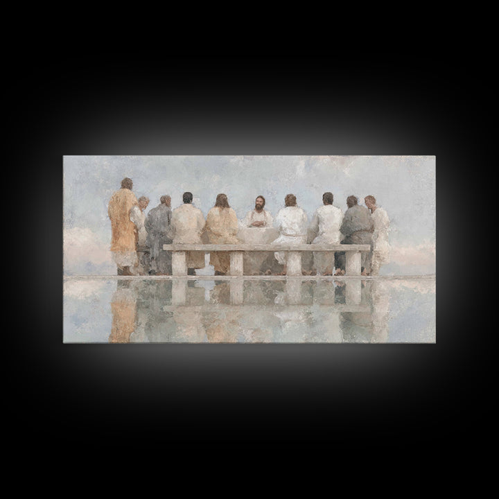 Dawn Of Fellowship | Framed Canvas Print | Christian Art Canvas | Christian Wall Art | Jesus Painting | Christian Christmas Art | Christian