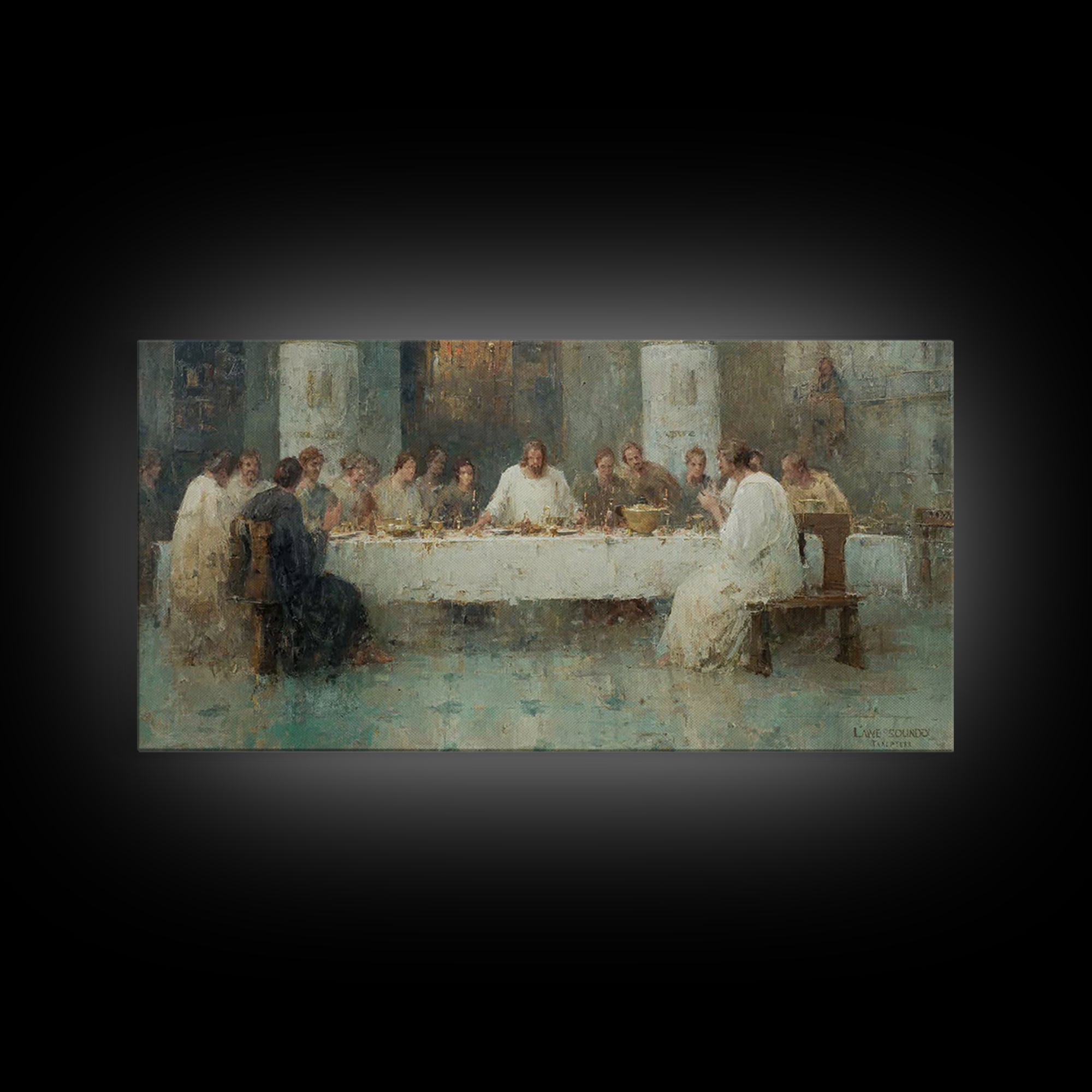 Sacred Gathering | Framed Canvas Print | Christian Wall Art | Jesus Painting | Christian Art Canvas | Large Christian Painting | Christian